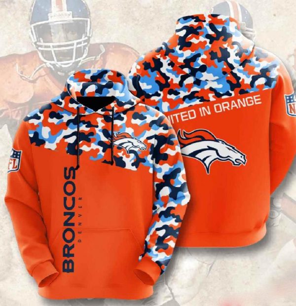 Team Nfl Denver Broncos 3d Hoodie