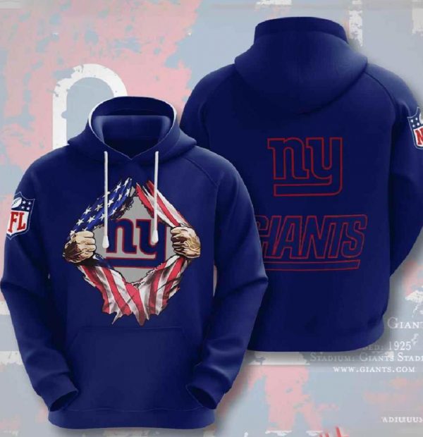 Nfl New York Giants 3d Hoodies Team