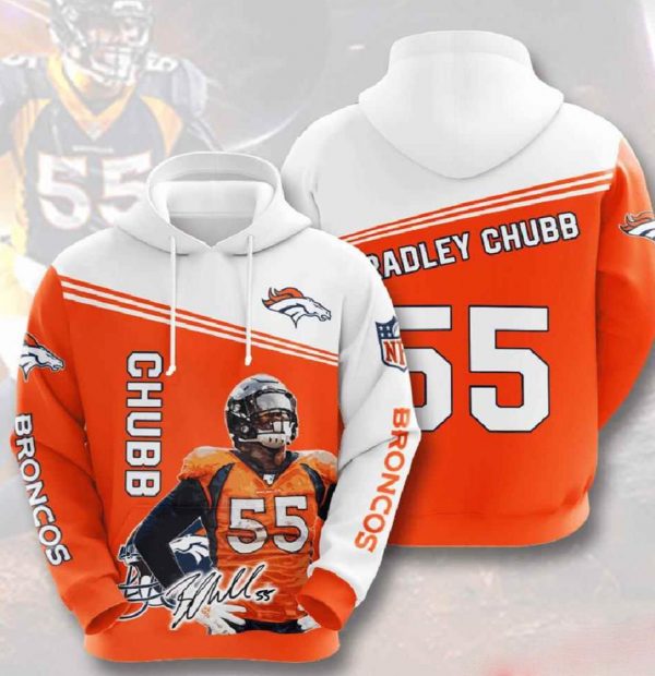Nfl Denver Broncos 3d Hoodie Football