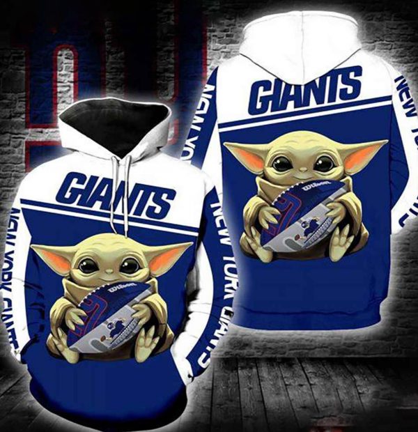 Nfl New York Giants Baby Yoda 3d Hoodie