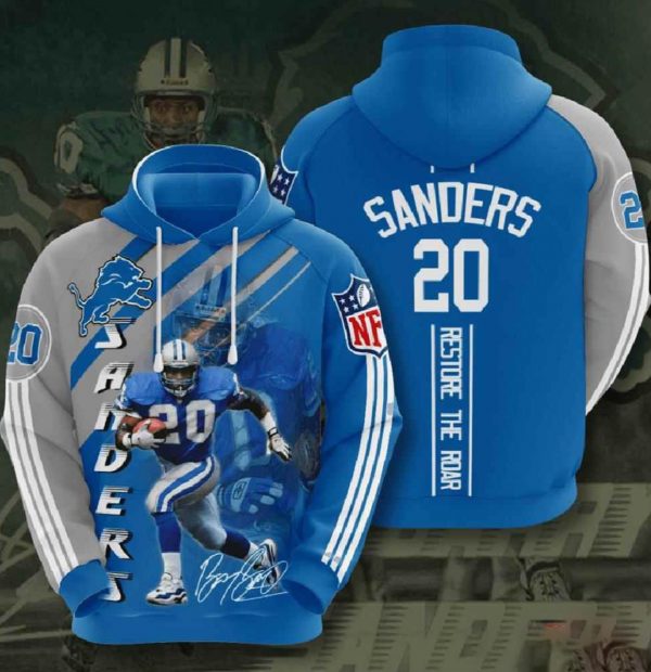 Sanders Nfl Detroit Lions 3D Hoodie