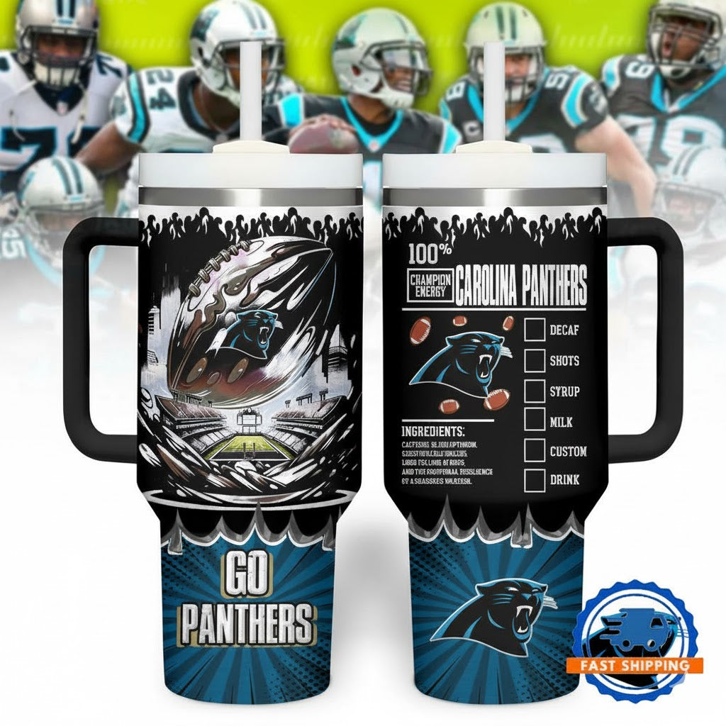 CAR Panthers Champion Energy Tumbler Handle Cup 40oz