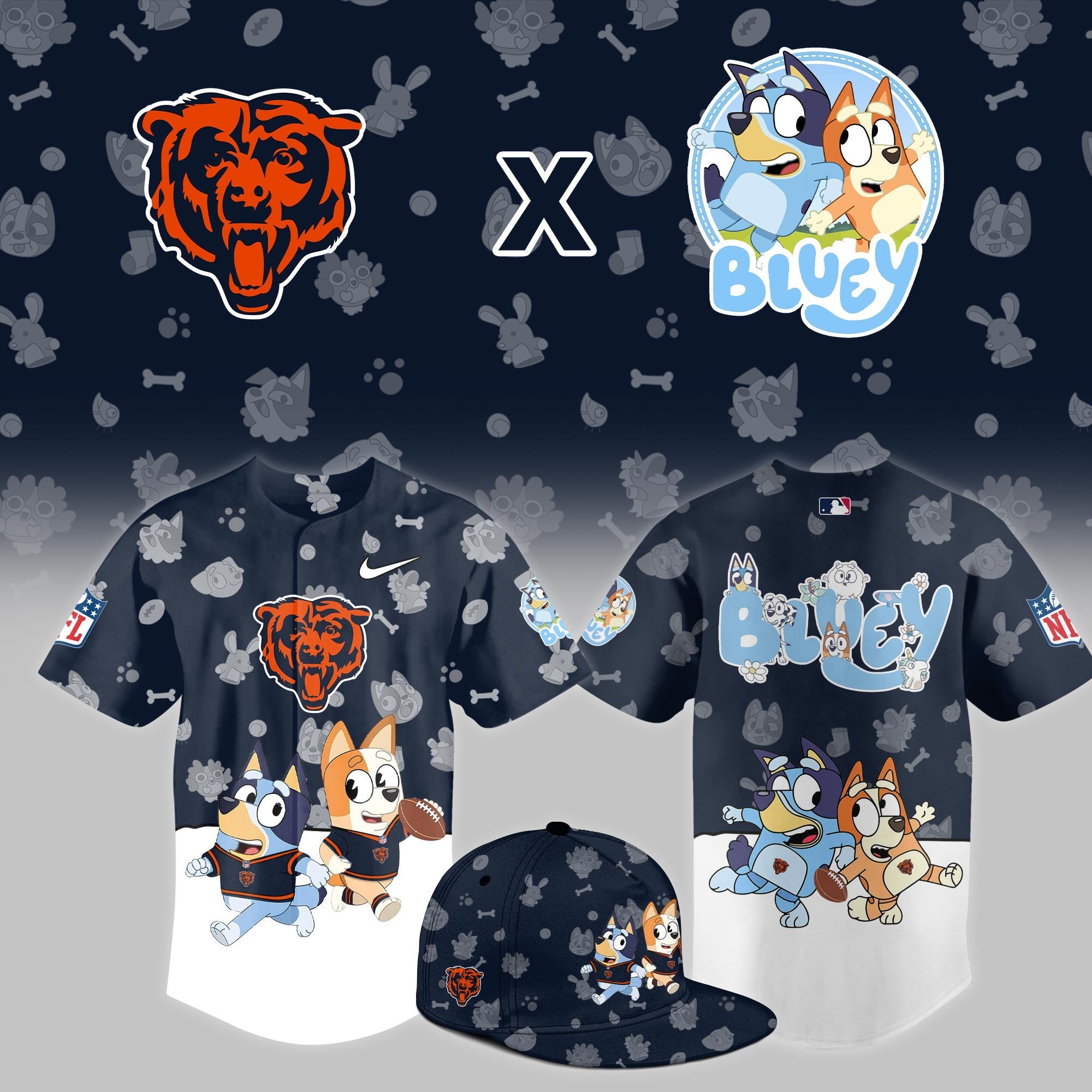 C.Bears x Bluey Night Limited Jersey