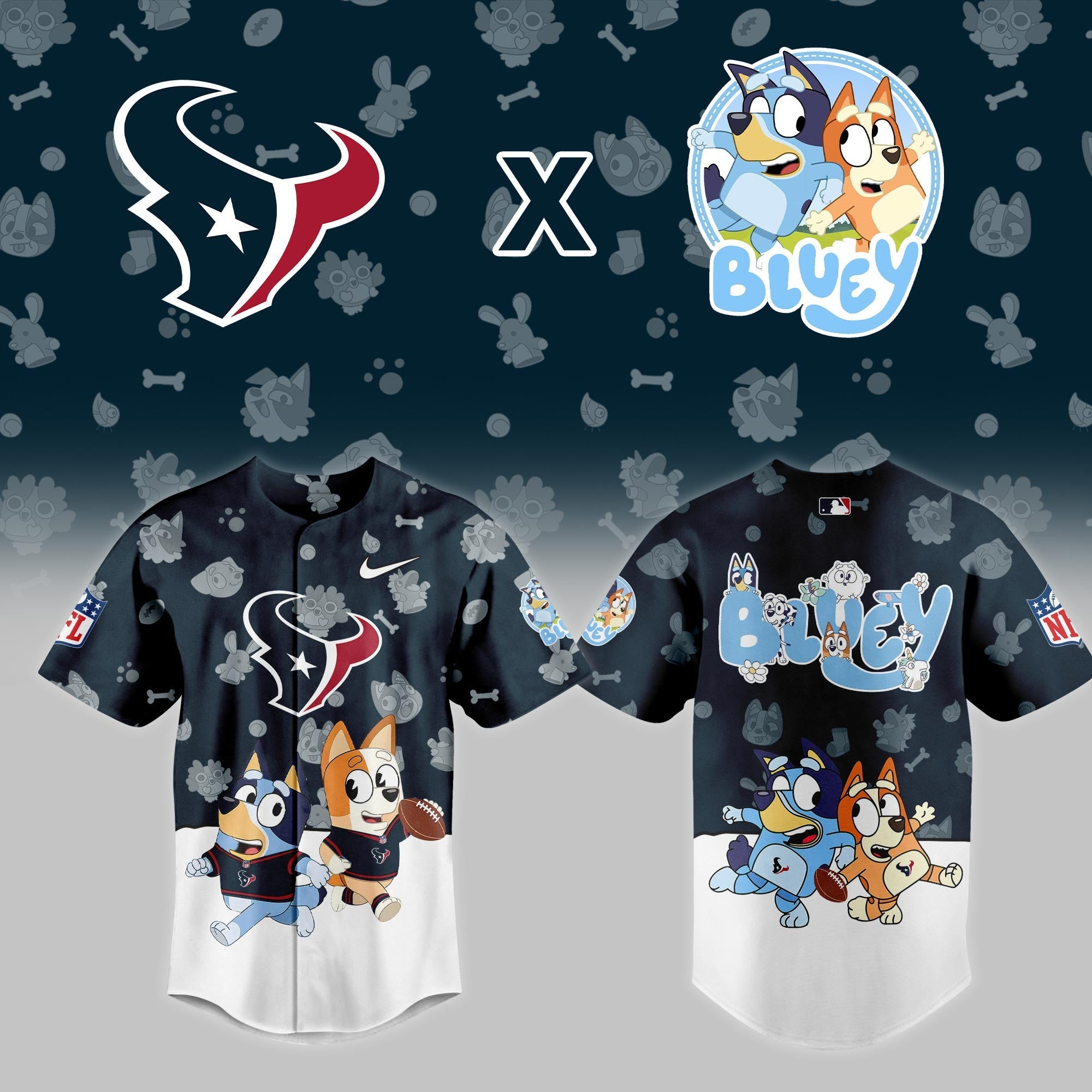 H.Texans x Bluey Night Limited Jersey