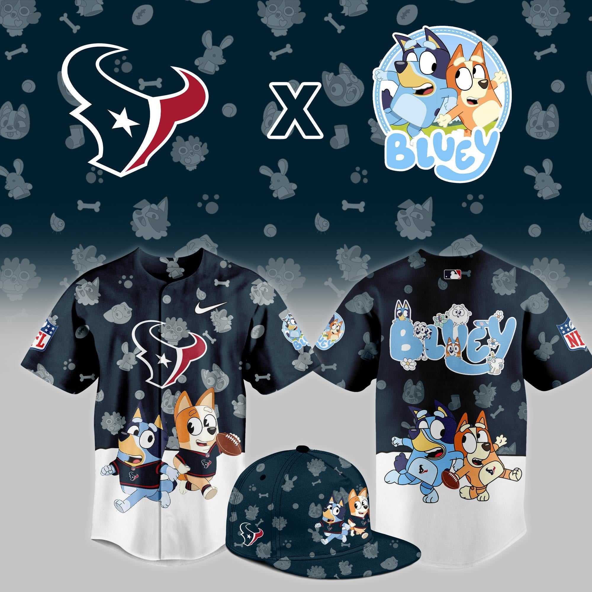 H.Texans x Bluey Night Limited Jersey