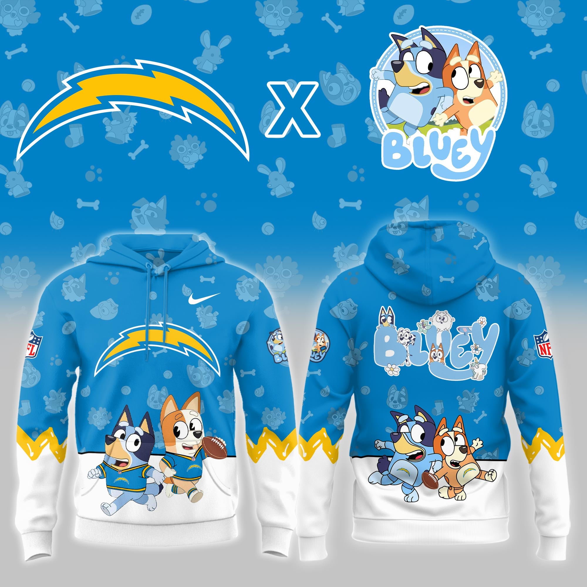 LA.Chargers x Bluey Night Limited Hoodie