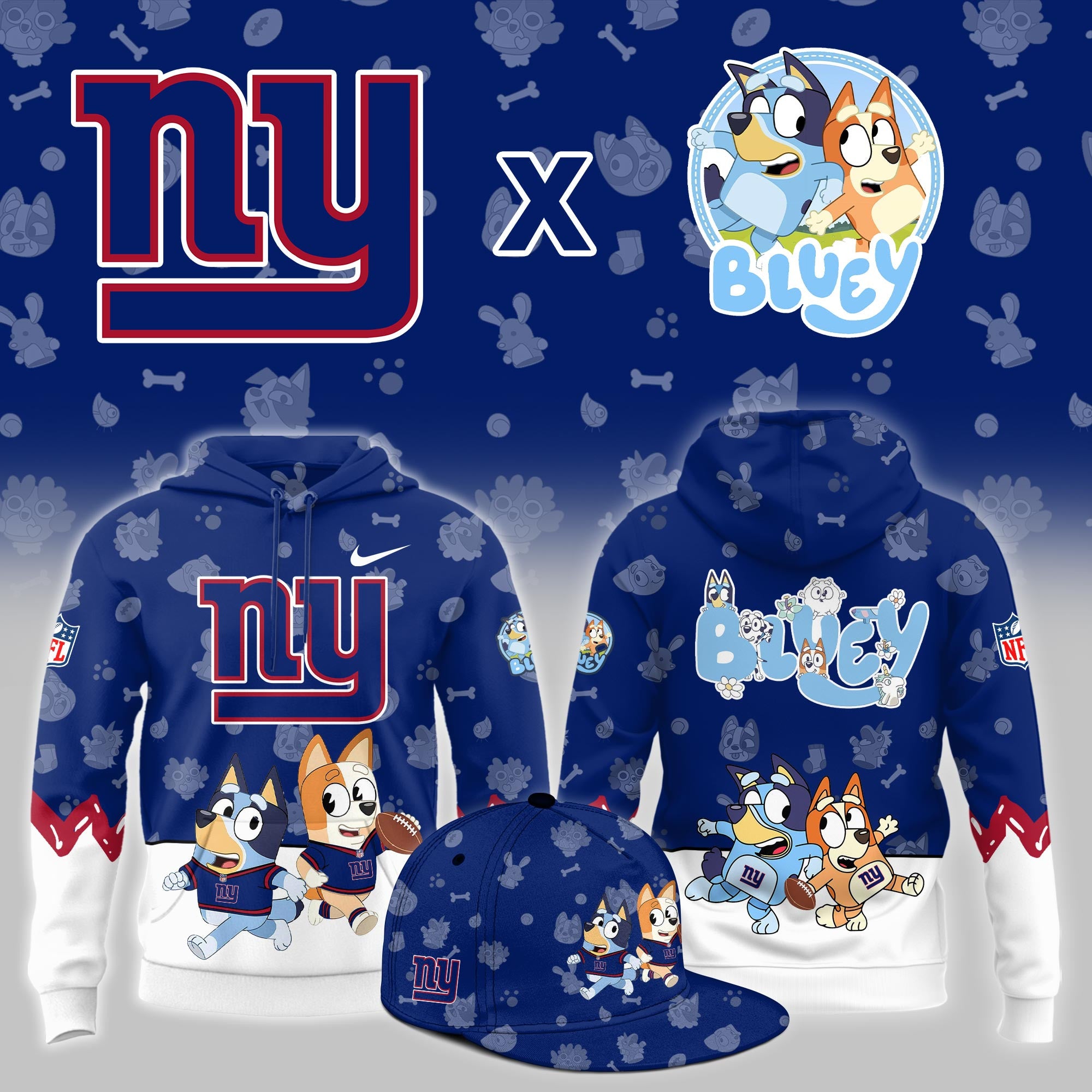 NY.Giants x Bluey Night Limited Hoodie