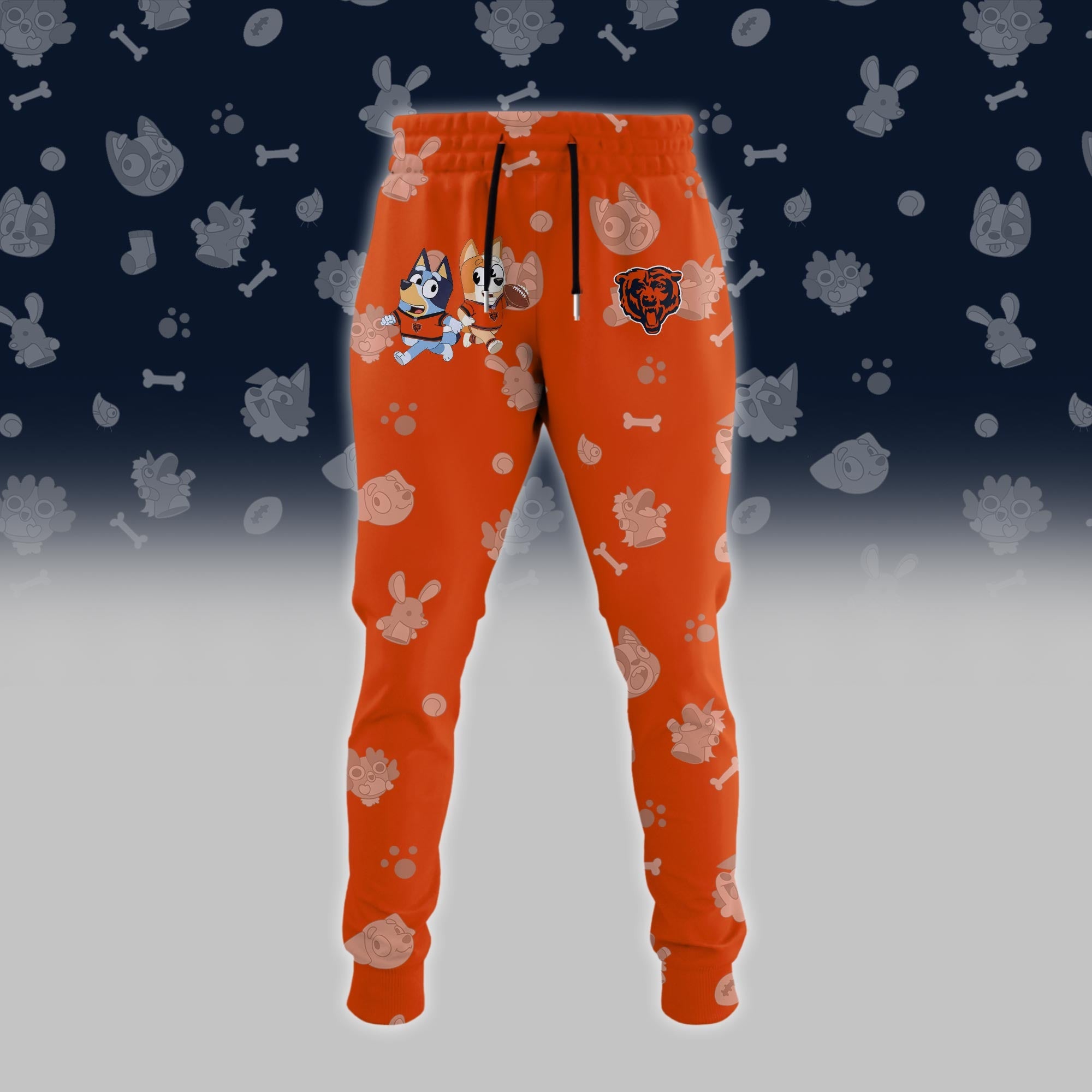 C.Bears x Bluey Night Limited Orange Hoodie