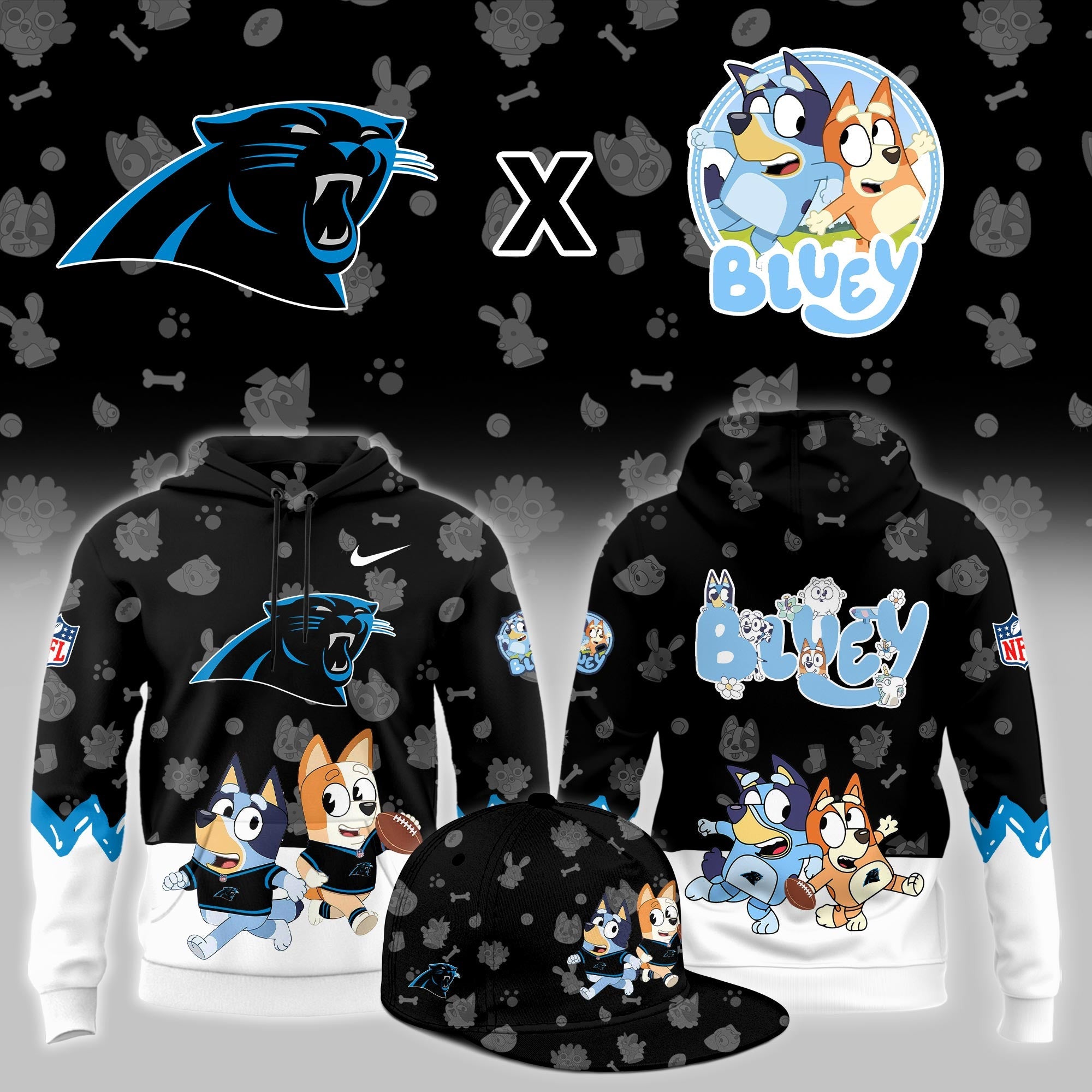 C.Panthers x Bluey Night Limited Hoodie