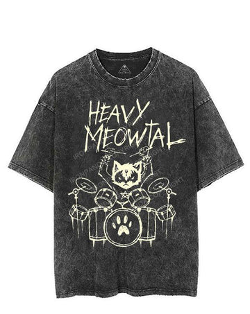 HEAVY MEOWTAL VINTAGE GYM SHIRT