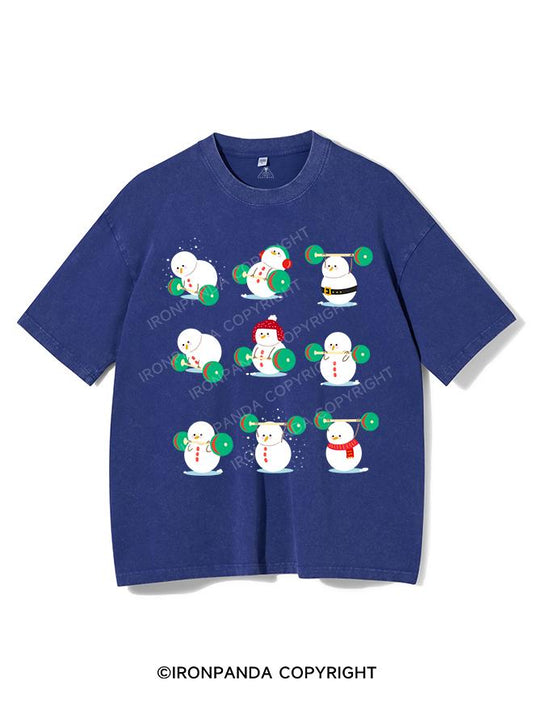 SNOWMAN LIFTING VINTAGE GYM SHIRT