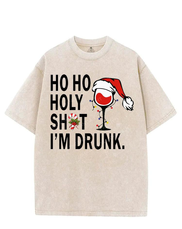 HO HO HOLY SHIT I'M DRUNK VINTAGE GYM SHIRT