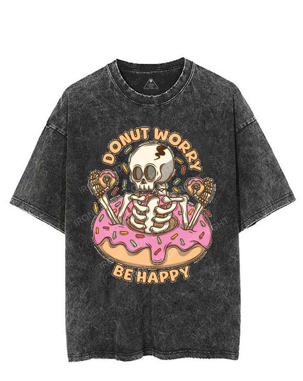 DONUT WORRY BE HAPPY VINTAGE GYM SHIRT