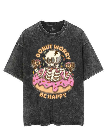 DONUT WORRY BE HAPPY VINTAGE GYM SHIRT
