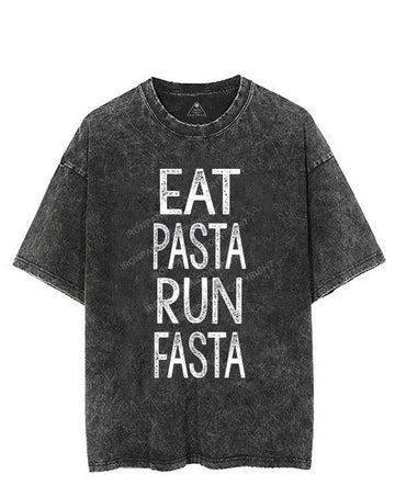 EAT PASTA RUN FASTA VINTAGE GYM SHIRT