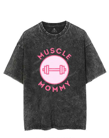 MUSCLE Mom  PINK VINTAGE GYM SHIRT