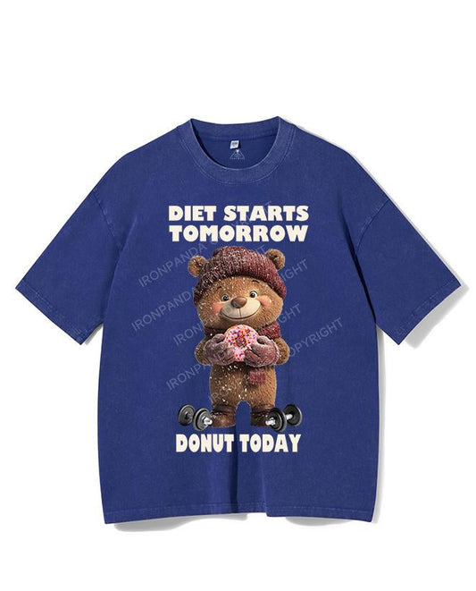 DIET STARTS TOMORROW DONUT TODAY VINTAGE GYM SHIRT