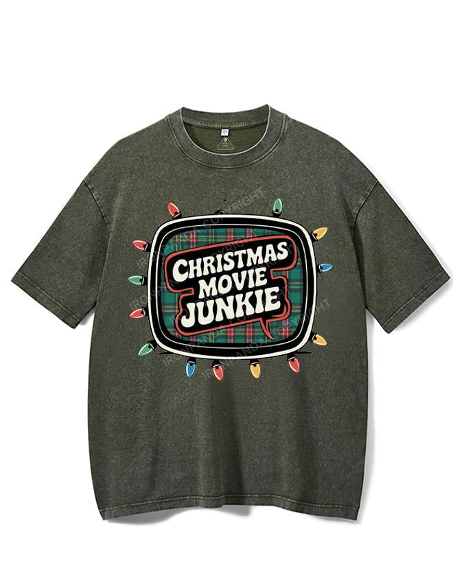 CHRISTMAS MOVIE JUNKIE VINTAGE GYM SHIRT