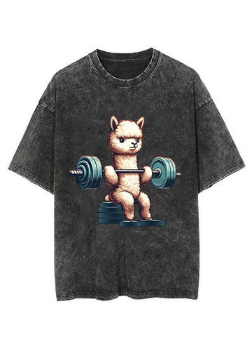 weightlifting alpaca Vintage Gym Shirt