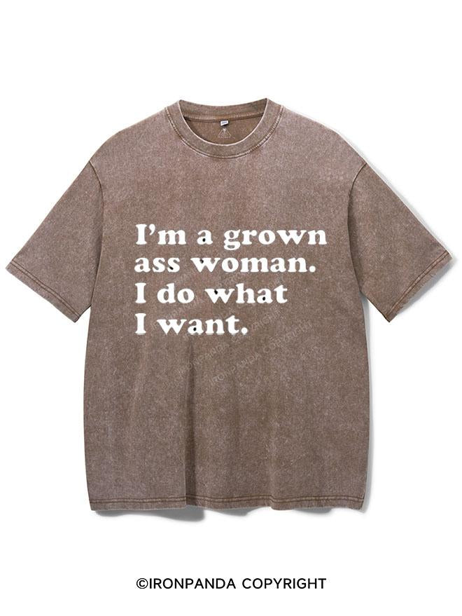 I'M A GROWN ASS WOMAN I DO WHAT I WANT  VINTAGE GYM SHIRT