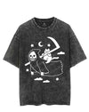 CAT RIDING GRIM REAPER VINTAGE GYM SHIRT
