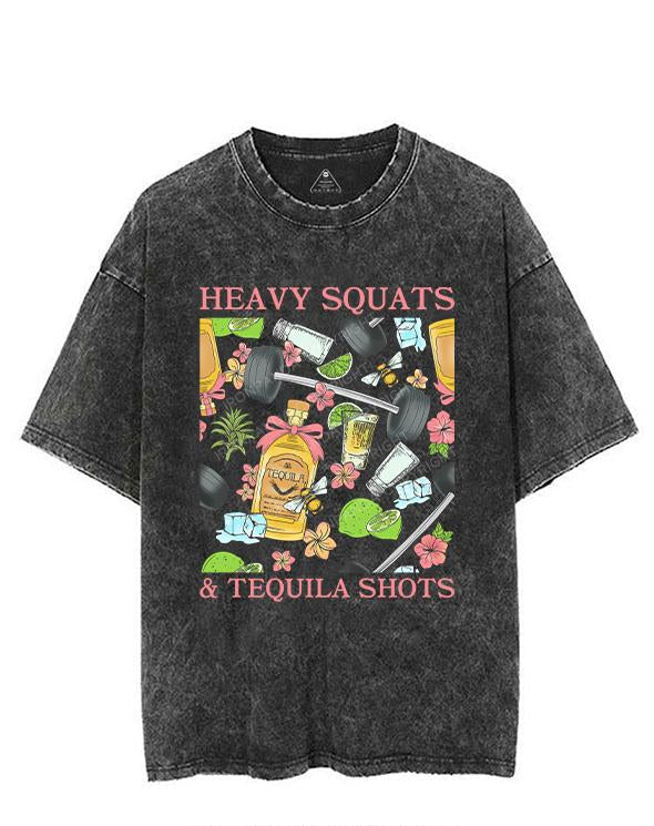 HEAVY SQUATS & TEQUILA SHOTS VINTAGE GYM SHIRT