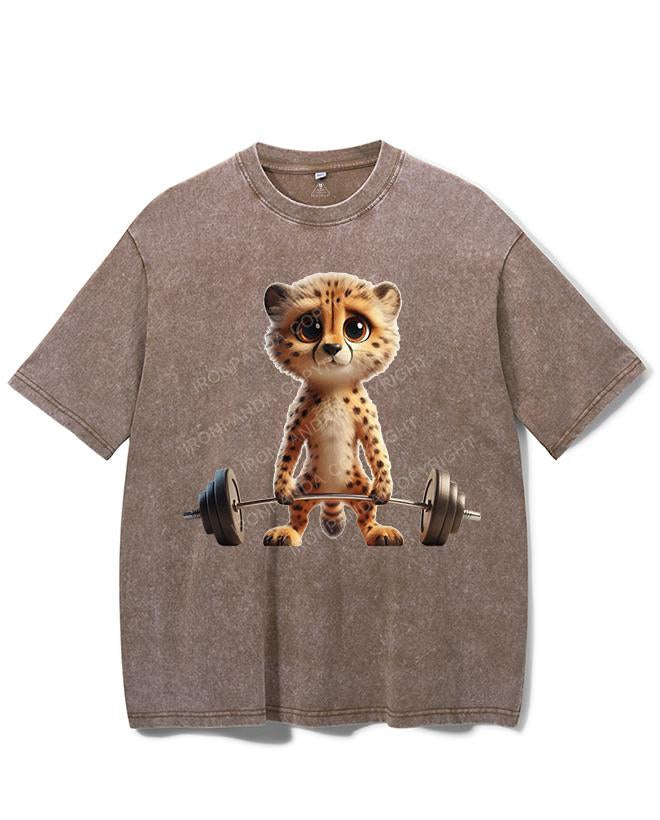 IRON-PUMPING LEOPARD VINTAGE GYM SHIRT