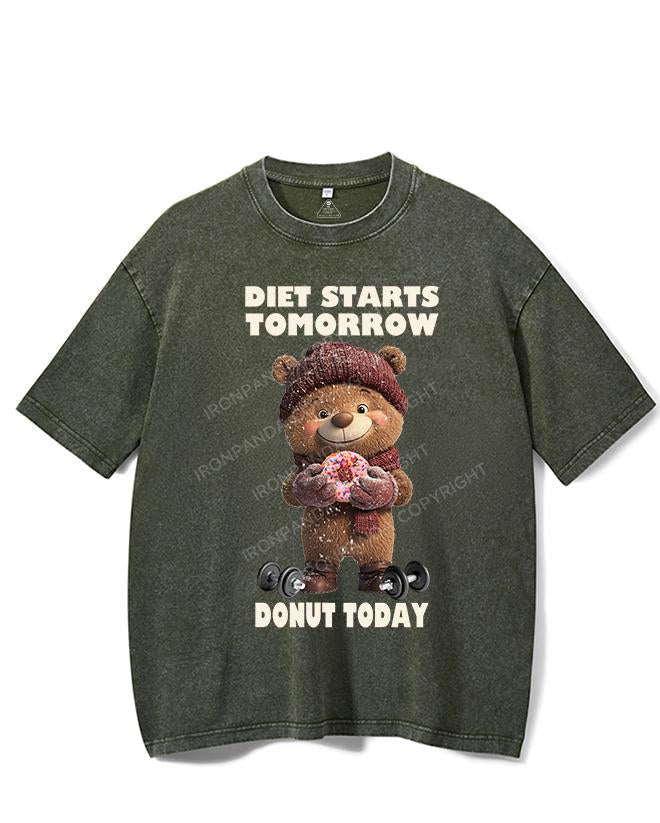 DIET STARTS TOMORROW DONUT TODAY VINTAGE GYM SHIRT