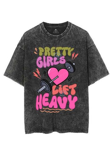 PRETTY GIRLS LIFT HEAVY VINTAGE GYM SHIRT