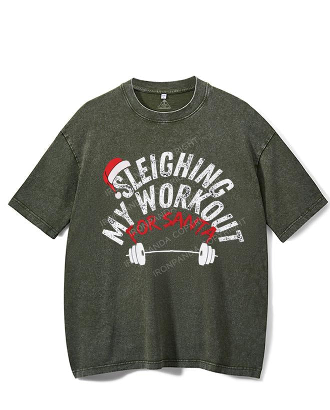 SLEIGHING MY WORKOUT FOR SANTA VINTAGE GYM SHIRT