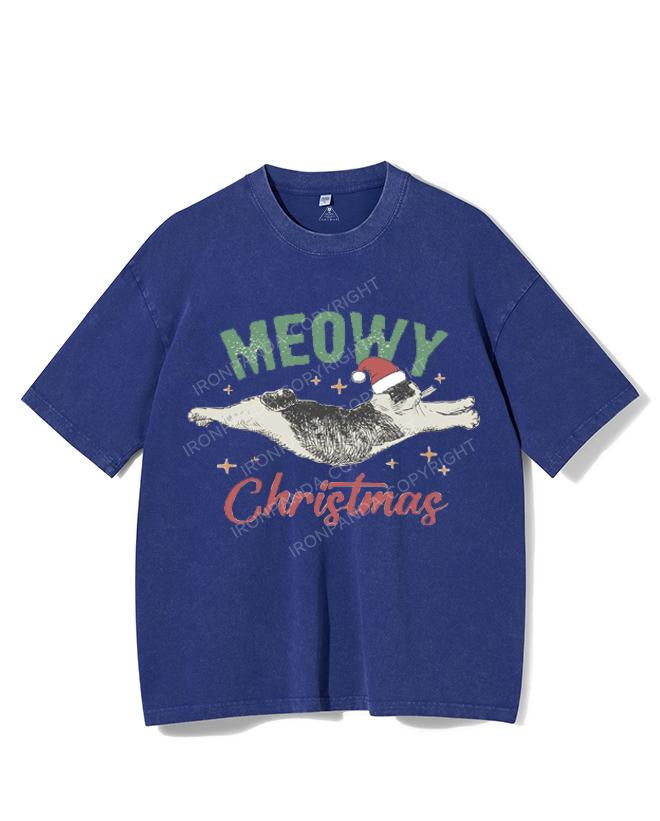 MEOWY CHRISTMAS VINTAGE GYM SHIRT