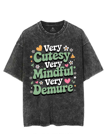 VERY CUTESY VERY MINDFUL VERY DEMURE VINTAGE GYM SHIRT