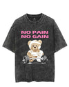 bear NO PAIN NO GAIN VINTAGE GYM SHIRT