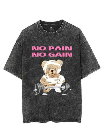 bear NO PAIN NO GAIN VINTAGE GYM SHIRT