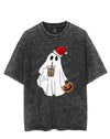 SANTA GHOST WITH PUMP AND COFFEE VINTAGE GYM SHIRT