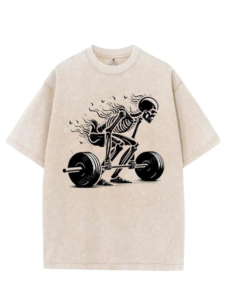 DEADLIFTING SKELETON VINTAGE GYM SHIRT