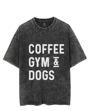 COFFEE GYM & DOGS VINTAGE GYM SHIRT
