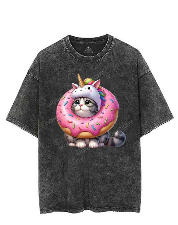 DONUT CAT, UNICORN HAT VINTAGE GYM SHIRT
