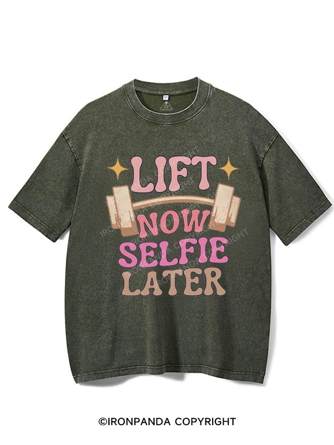 LIFT NOW SELFIE LATER VINTAGE GYM SHIRT