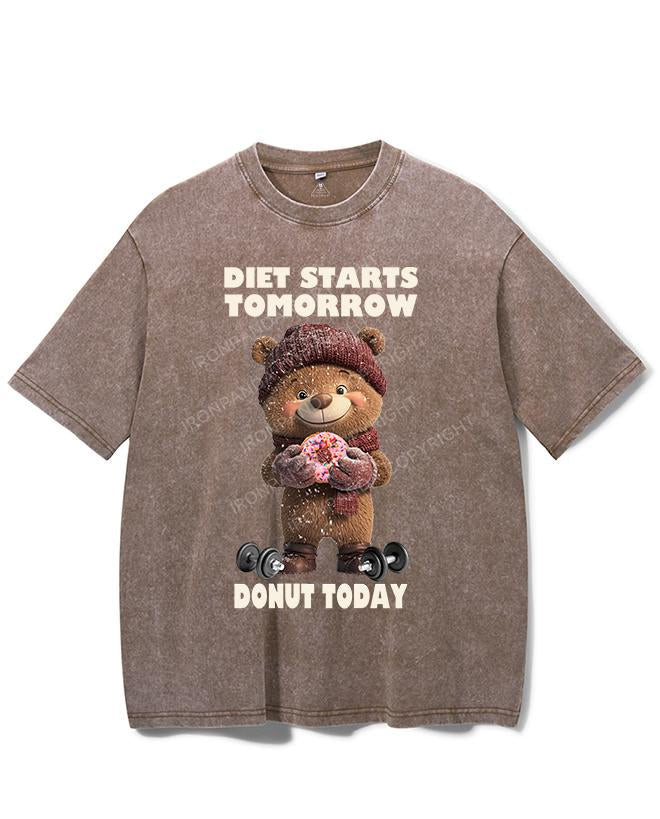 DIET STARTS TOMORROW DONUT TODAY VINTAGE GYM SHIRT