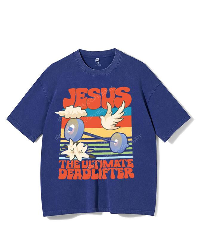 JESUS THE ULTIMATE DEADLIFTER VINTAGE GYM SHIRT
