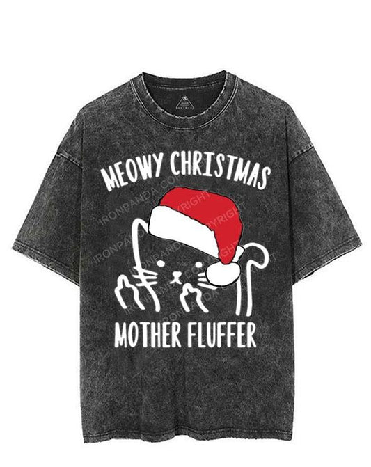 MEOWY CHRISTMAS MOTHER FLUFFER VINTAGE GYM SHIRT