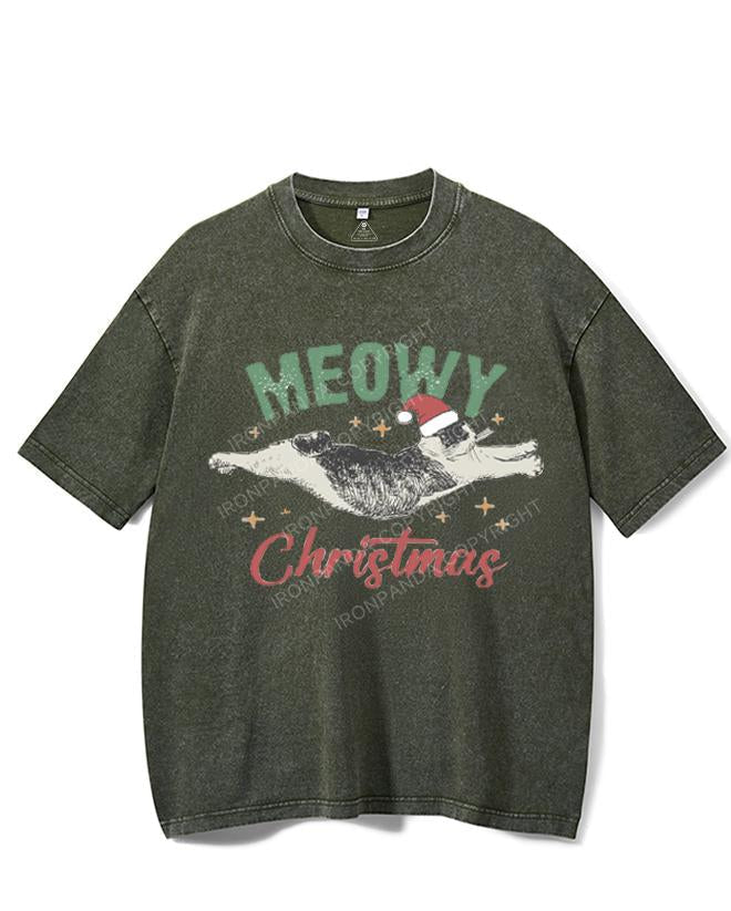 MEOWY CHRISTMAS VINTAGE GYM SHIRT