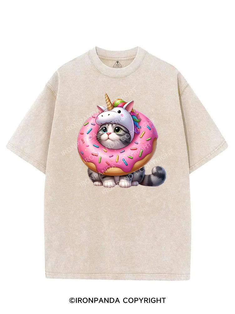 DONUT CAT, UNICORN HAT VINTAGE GYM SHIRT