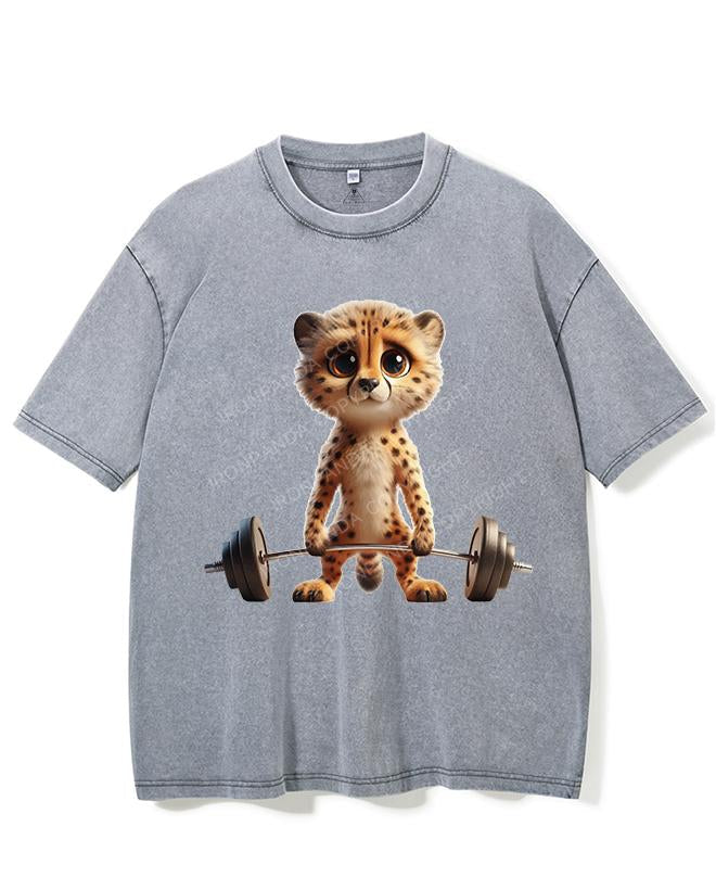IRON-PUMPING LEOPARD VINTAGE GYM SHIRT