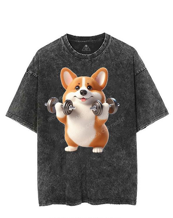 FIT CORGI VIBES VINTAGE GYM SHIRT