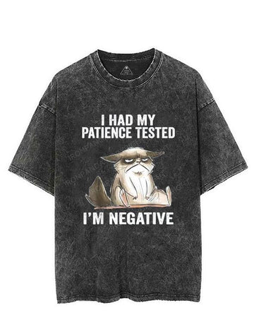 I Had My Patience Tested I'm Negative VINTAGE GYM SHIRT