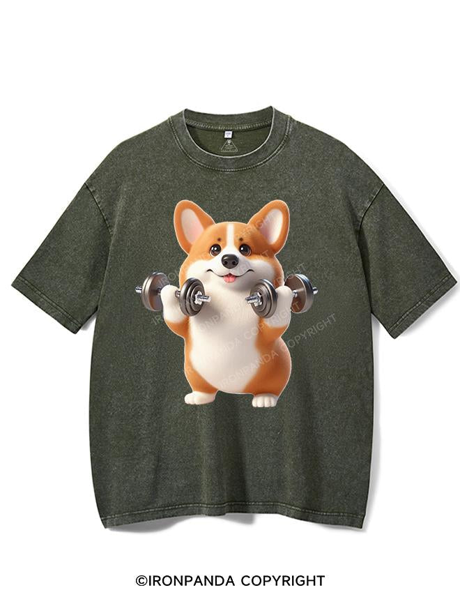 FIT CORGI VIBES VINTAGE GYM SHIRT