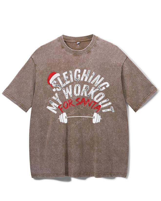 SLEIGHING MY WORKOUT FOR SANTA VINTAGE GYM SHIRT