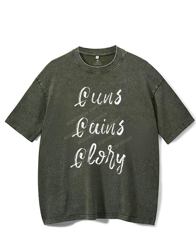 GUNS GAINS GLORY VINTAGE GYM SHIRT